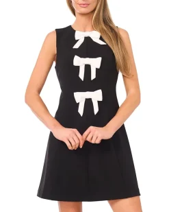 Contrast Bow Front Mini Dress