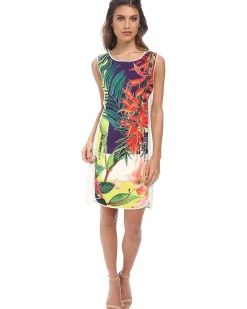 Cosmopolitan Jungle Shift Dress w/ Zipper Detail
