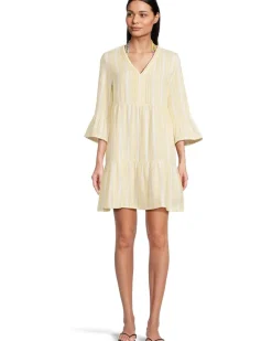 Cotton Dobby Tiered Dress