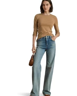 Cotton-Blend Long-Sleeve Top