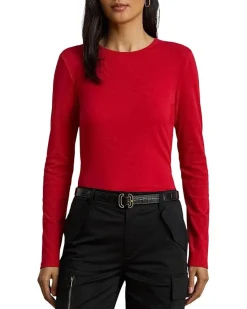 Cotton-Blend Long-Sleeve Top