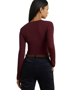 Cotton-Blend Long-Sleeve Top