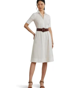 Cotton-Blend Shirtdress