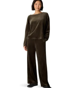 Cozy Velour Knit Bateau Neck Boxy Top