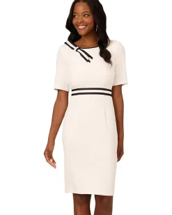 Crepe Ribbon Short Dress