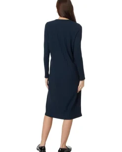 Crew Neck Calf Length Dress