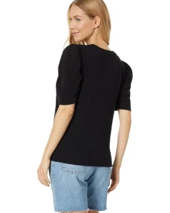 Crew Neck Poof Sleeve Tee