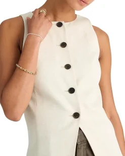 Crewneck Cutaway Vest - Tencel Twill