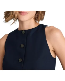 Crewneck Cutaway Vest - Tencel Twill