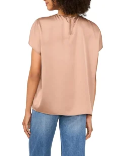 Crewneck Shirring Short Sleeve