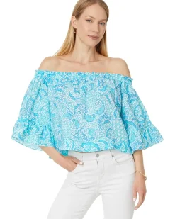 Croix Off-the-Shoulder Linen Top