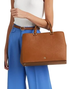 Crosshatch Leather Large Hanna Satchel