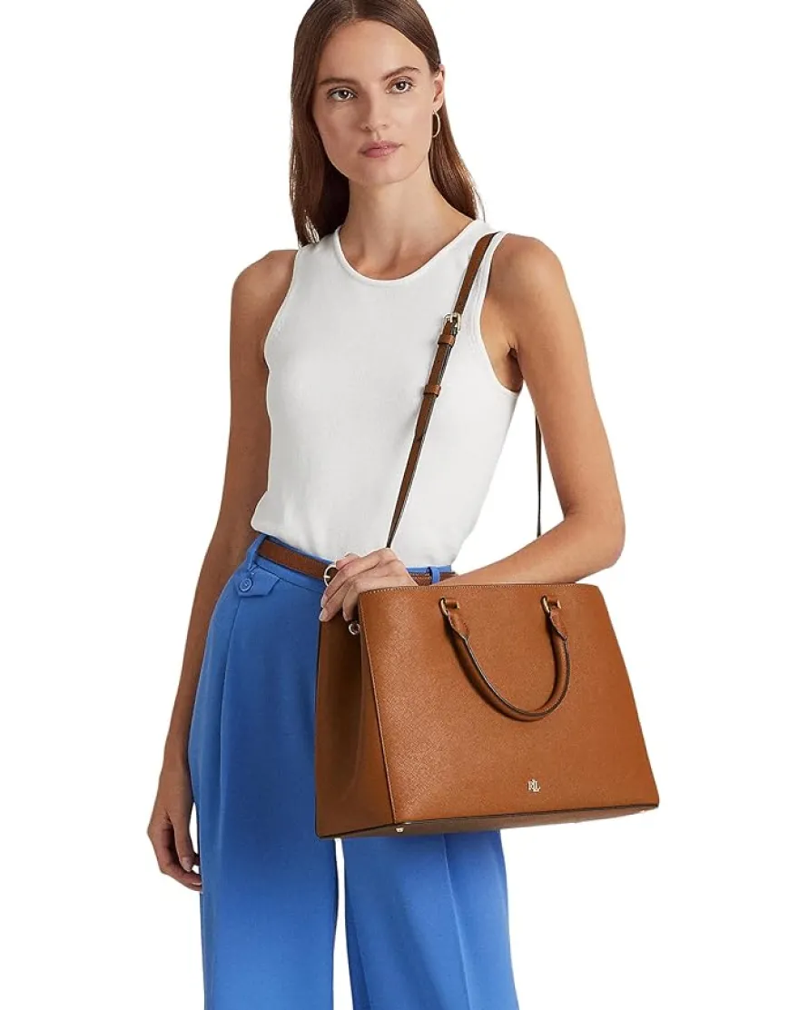 Crosshatch Leather Large Hanna Satchel