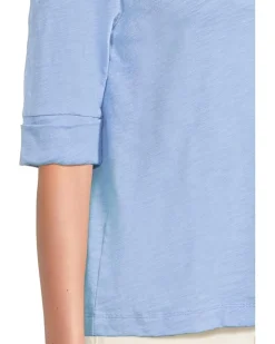 Cuffed Sleeve Split Neck