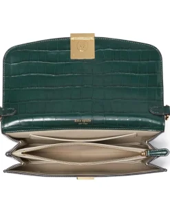 Dakota Croc Embossed Leather Medium Convertible Shoulder Bag