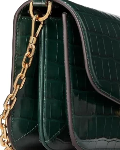 Dakota Croc Embossed Leather Medium Convertible Shoulder Bag