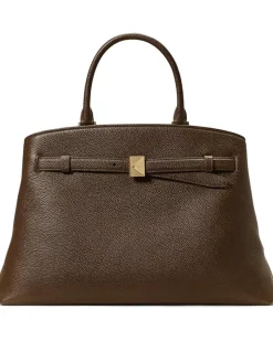 Deco Pebbled Leather Large Satchel