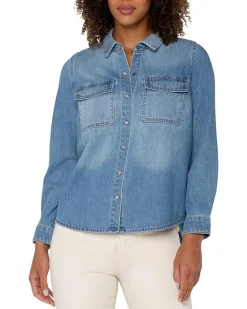 Denim Shirt With Patch Pockets