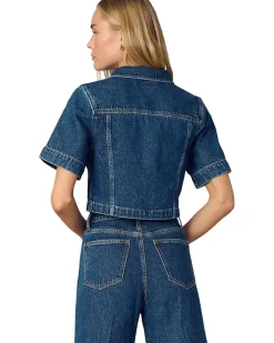 Denim Trucker Short Sleeve Top