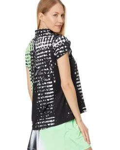 Distressed Plaid Short Sleeve Top