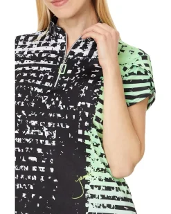 Distressed Plaid Short Sleeve Top