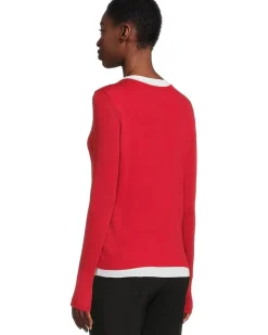 Double Layer Long Sleeve, Crew Neck- Knit Top