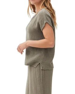 Draya Double Gauze V-Neck Tee