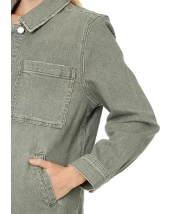 Drop Shoulder Overshirt W/ Shirt Tail Hem