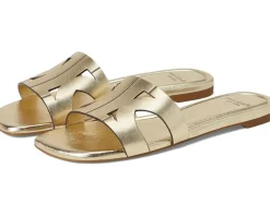 Duo Metallic Leather Slide Sandals