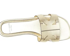 Duo Metallic Leather Slide Sandals