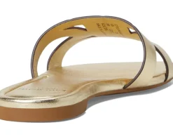 Duo Metallic Leather Slide Sandals