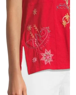 Easy Paneled V-neck Tee - Loulia