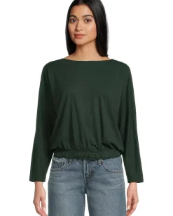 Elastic Hem Dolman Boatneck