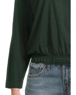 Elastic Hem Dolman Boatneck