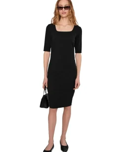 Elbow Sleeve Below The Knee Ruched Dress