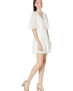 Embroidered Chiffon Flutter Sleeve Cocktail