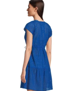 Eyelet Cove Vneck Short Dress