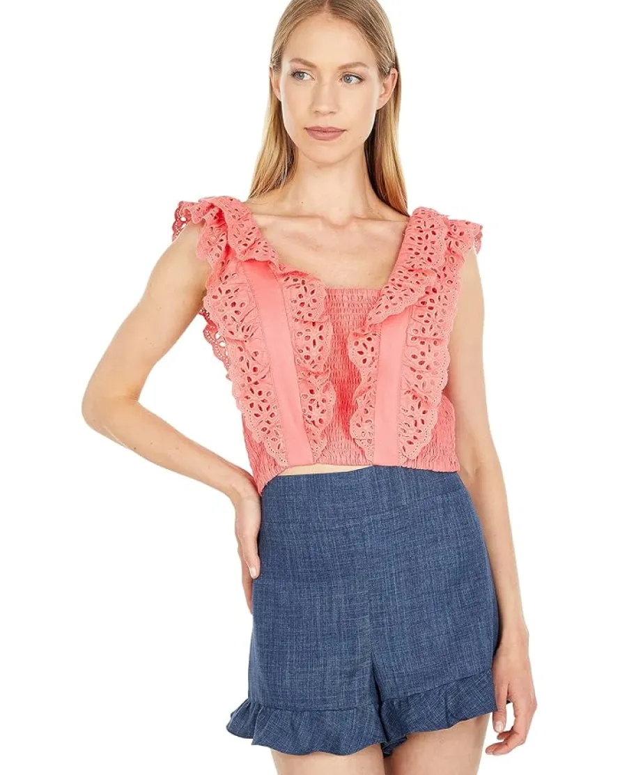 Eyelet Ruffle Top