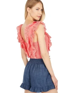 Eyelet Ruffle Top