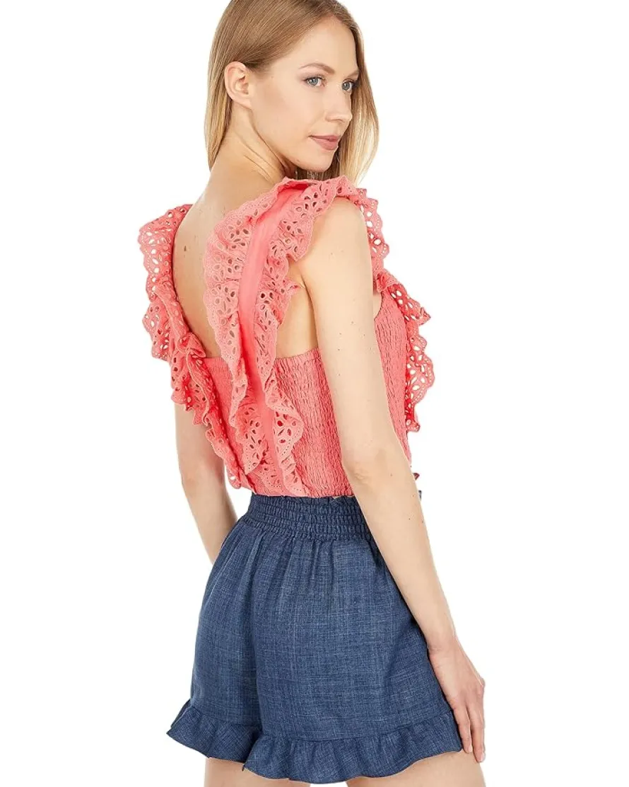 Eyelet Ruffle Top