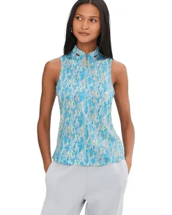 Fingerpaint Print Sleeveless Polo