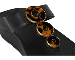 Fino Resin-Hoop Leather Toe-Post Sandals