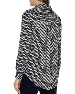 Flap Pocket Button Front Woven Blouse