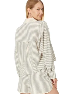 Flap-Pocket Crop Button-Up Shirt in Poplin