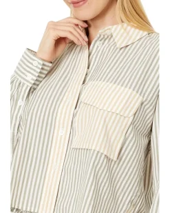 Flap-Pocket Crop Button-Up Shirt in Poplin