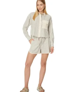 Flap-Pocket Crop Button-Up Shirt in Poplin