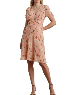 Floral Georgette Short-Sleeve Dress