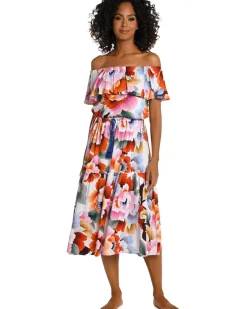 Floral Rhythm Off-the-Shoulder Dress