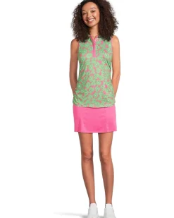 Floral Sleeveless Mini Collar And Side Shirring Top