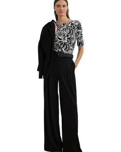 Floral Stretch Cotton Boatneck Tee